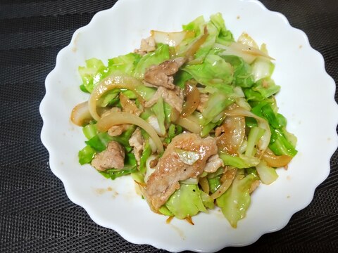 簡単〜キャベツと豚肉のにんにく炒め